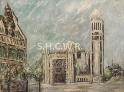 Eglise de Comines en hiver